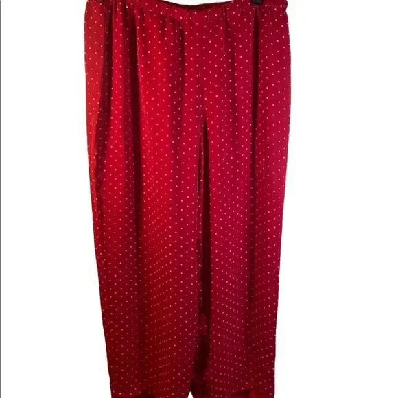 Lauren Ralph Lauren Red White Pock Dot Dress Pants Size Large - Picture 1 of 9